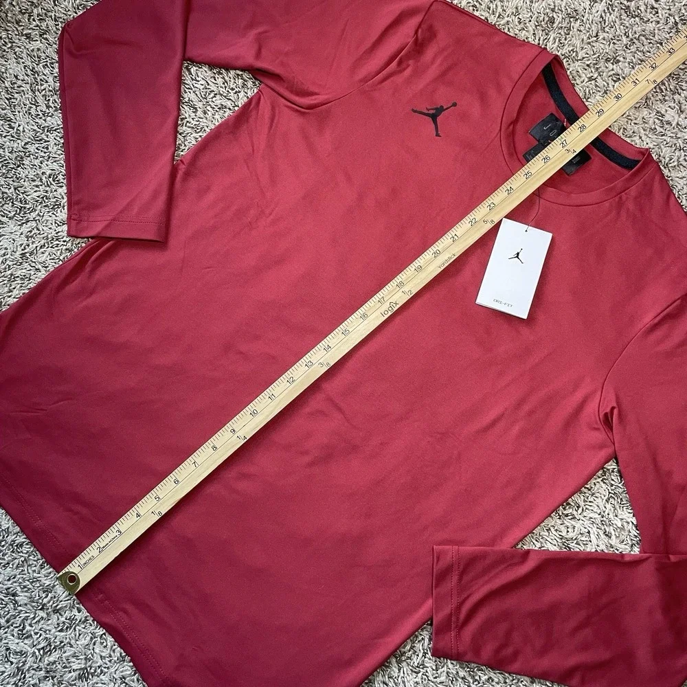 Jordan Dri-FIT Team Long Sleeve Mens Medium Training Shirt Crimson DQ7901-613